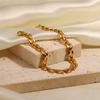 Youthway New Metallic Style Strap Bracelet  Gold Color Stainless Steel Trendy Charm Waterproof Jewelry For Women Men