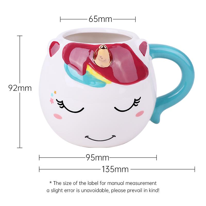 

1pc Unique Rainbow Unicorn Design 10oz Ceramic Mug Hand-Painted Coffee Cocoa Mug for Kids Boys & Girls Unicorn Parties 201-300ml бордовый