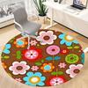 1pc Floral Pattern Chair Carpet for Office, Round Polyester Mat, Indoor Decor for Office, Easycare Fabric, Washable Non-slip Area Carpet