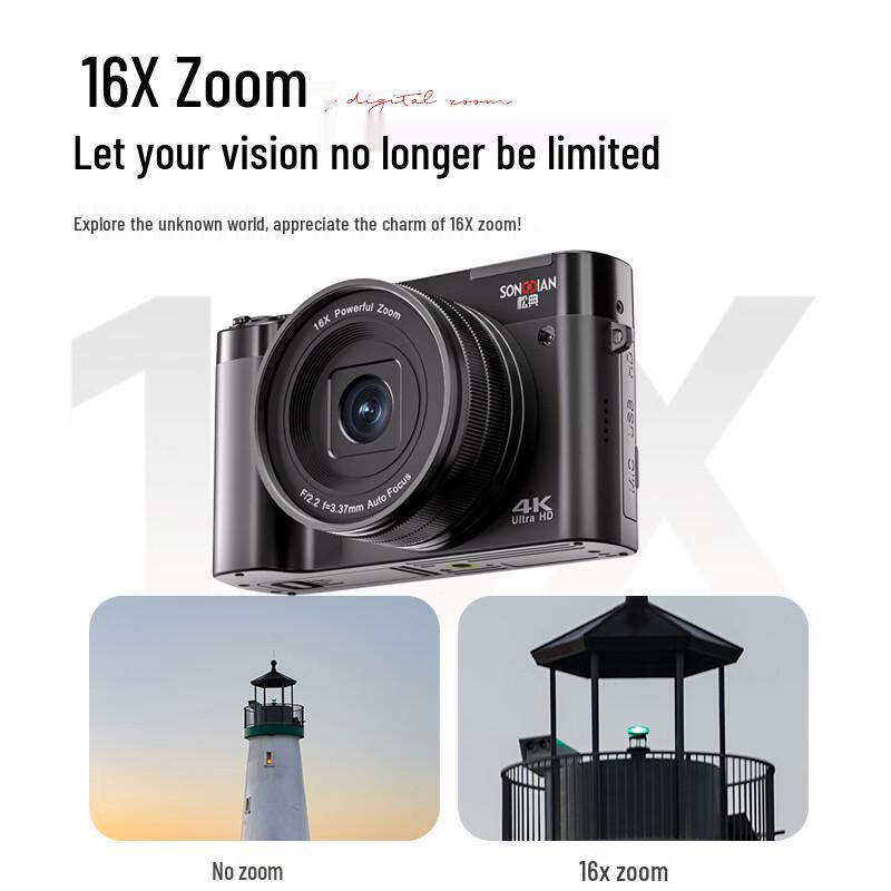SONGDIAN DC218 64MP Front & Rear Dual Camera Digital Vlog Camera