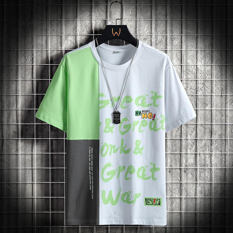 Мужская футболка с коротким рукавом Мужская летняя свободная повседневная футболка с коротким рукавом M белый