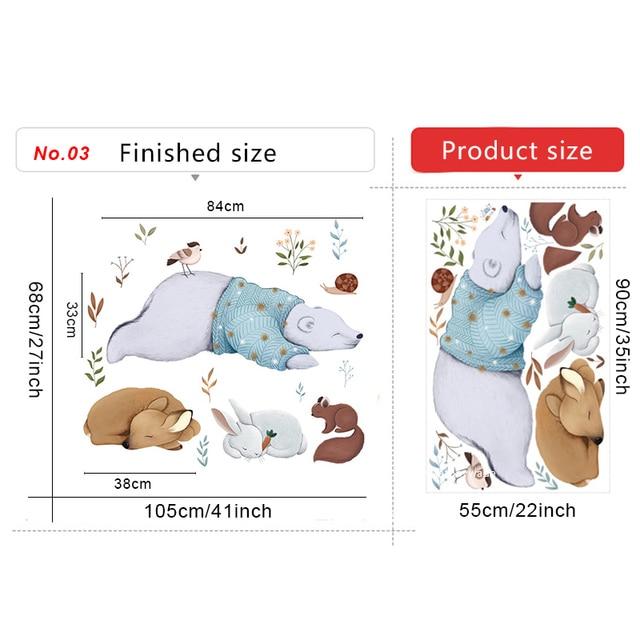 Cute Unicorn Rabbit Wall Stickers Kids Room Nursery Wall Decor Sticker Pretty Girls Flying Elephant Cartoon Decals Home Decor