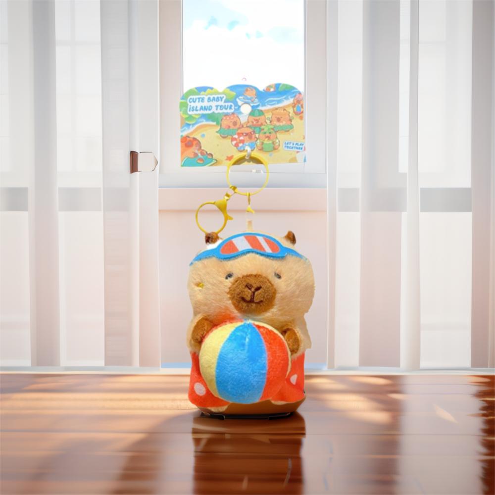 Kawaii Cartoon Plush Capybara Keychain Island Style Cute Doll Pendant Bag Hanging Ornaments Car Keyring