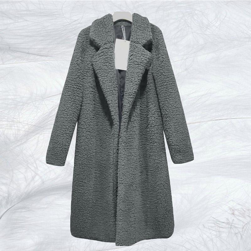 Women's Fur Coat Long Solid Color Winter Shaggy Coat