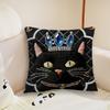 Black Cat Blue Crown Cushion Cover Pillow Case Plush Fabric Soft Double Sided Print Sofa Cushion Cover Throw Pillow Covers