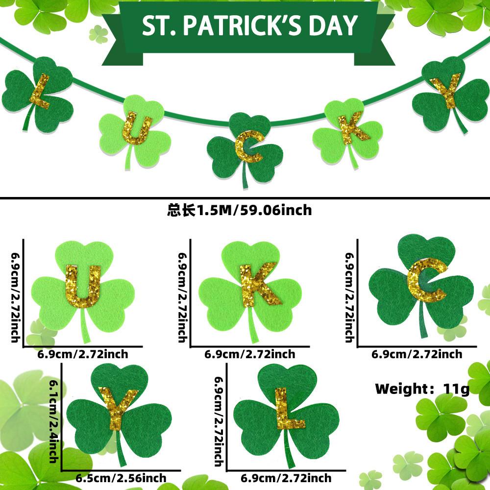 

Shamrock Whimsical Irish Banner With Gold Coin Hat For Vibrant Decor Celebration Luck Clover