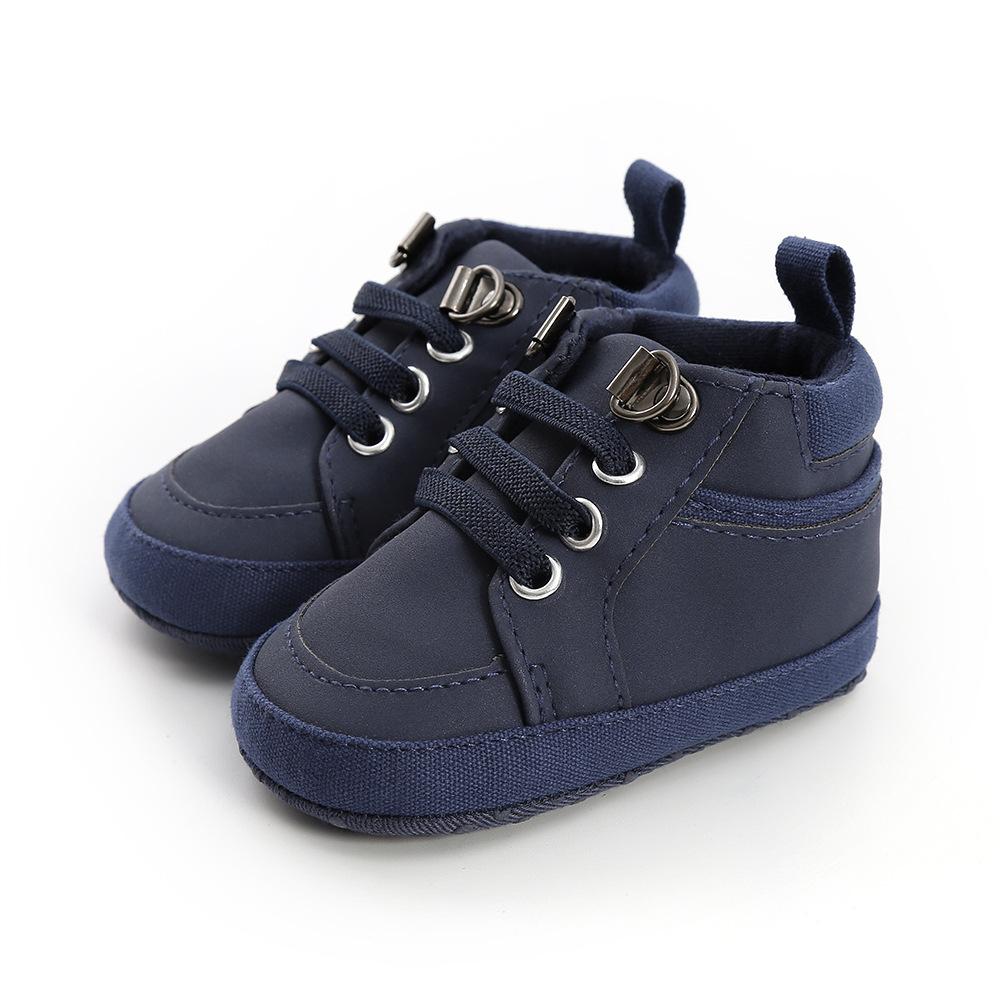 Newborn Baby Shoes Infant Toddler Boy Comfort Soft-Sole PU Flat High-top Anti-slip Baby Accessories Sneaker Moccasins