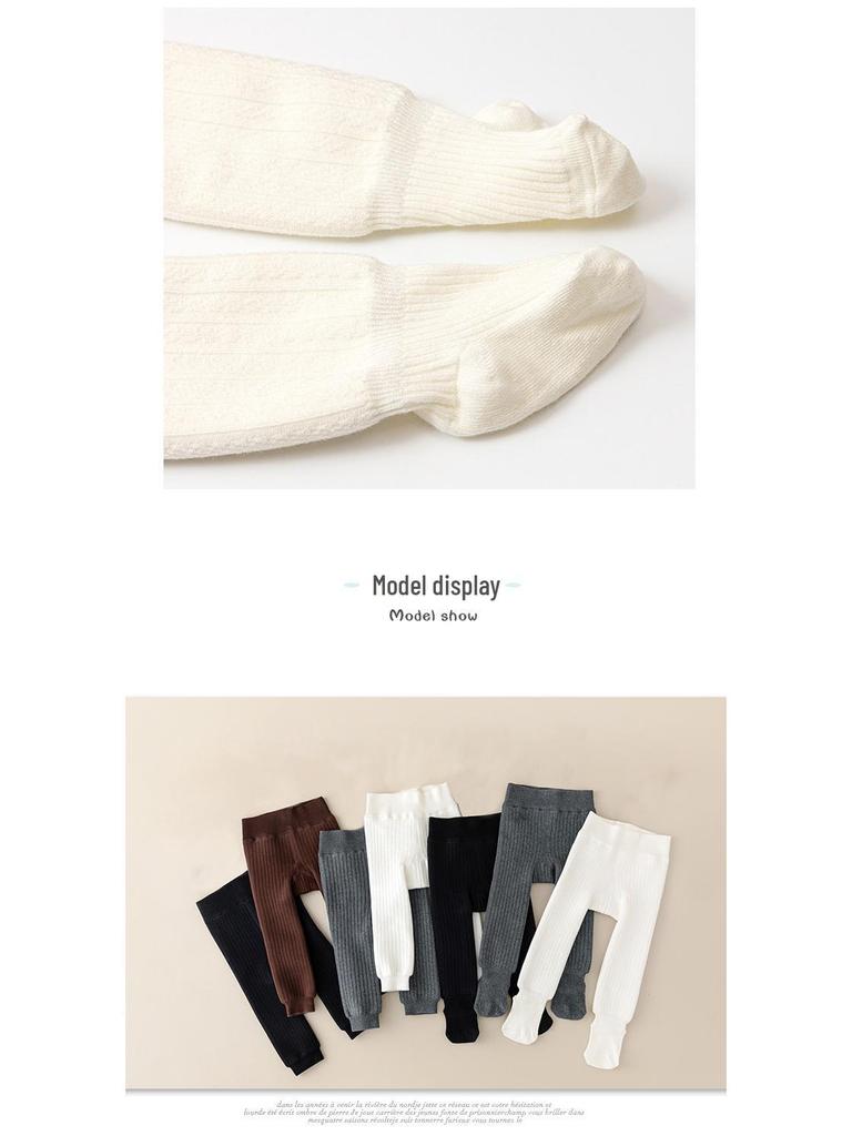 Children's Winter Velvet Base Layer Pants - Thick, Warm Cotton Wool One-Piece for Boys and Girls