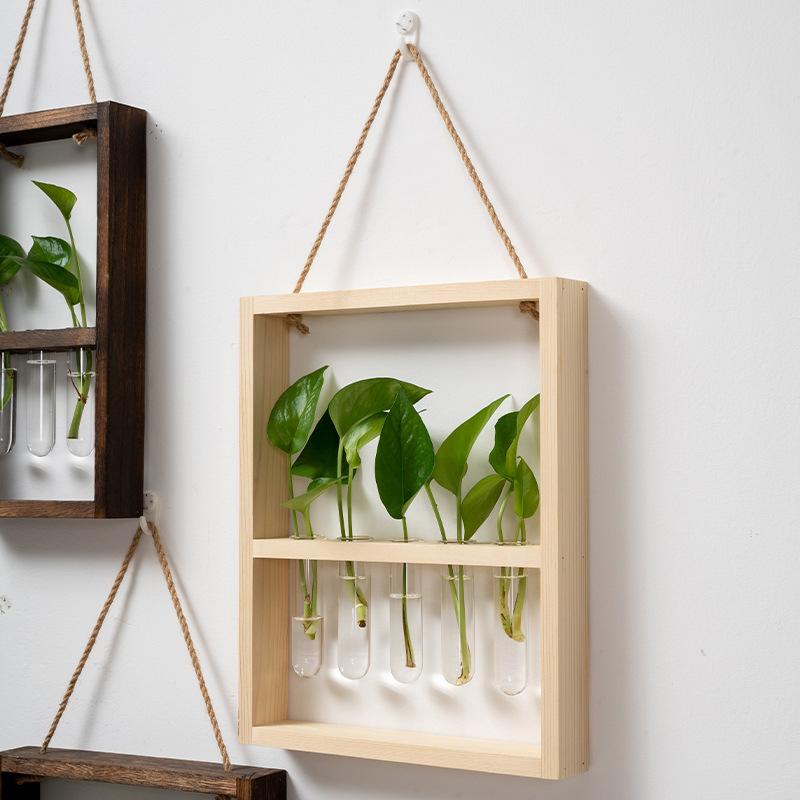 Wall Hanging Glass Planter Propagate Station Wall Hanging Glass Planter with Wooden Stand
