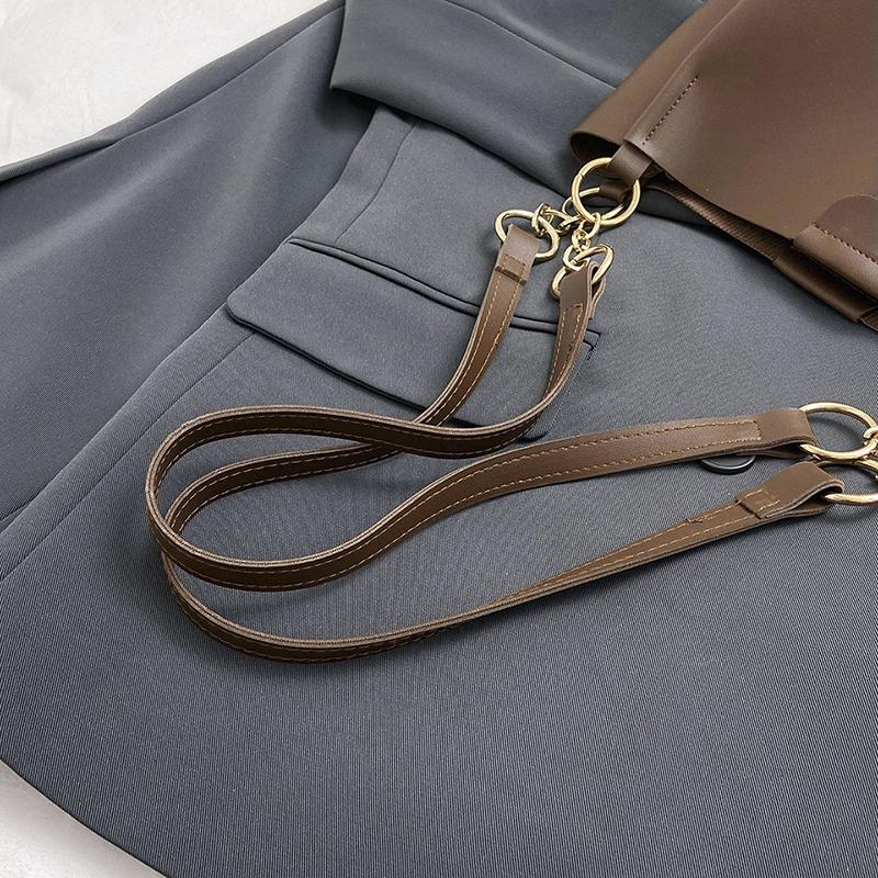 PU-Leder Damen Schultertaschen mit Kettendekor Trendästhetik Einfarbig Luxus Reißverschlussdekor All-Match-Einkaufstasche mit großer Kapazität