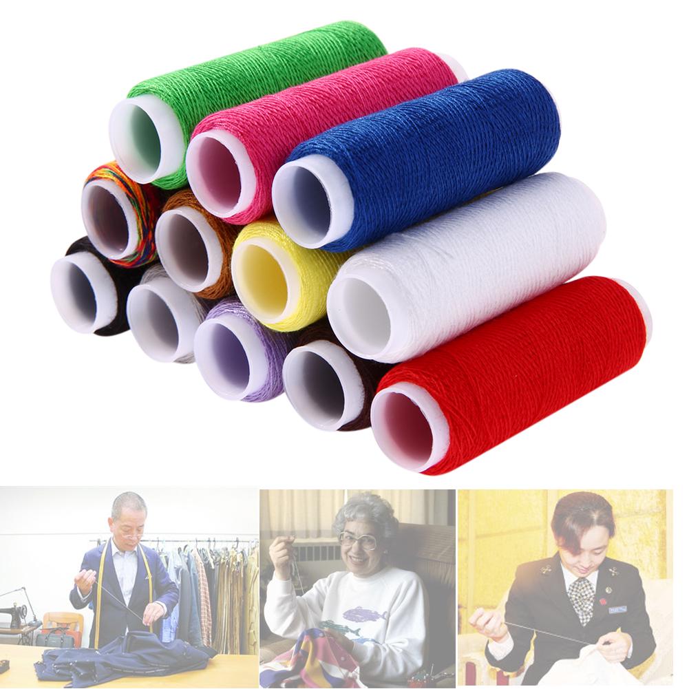 12pcs Mixed Colors Polyester Spool Sewing Thread Strong Thread For Stitching NEW