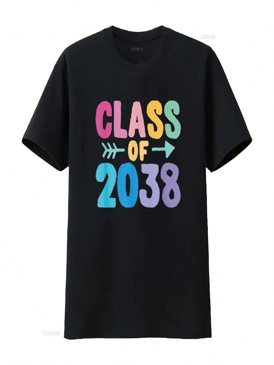 Class Of 2038 Graduation Grow With Me T Shirt Vintage Washed Streetwear Graphic Comfortable Fashion Slightly Soft S разноцветный