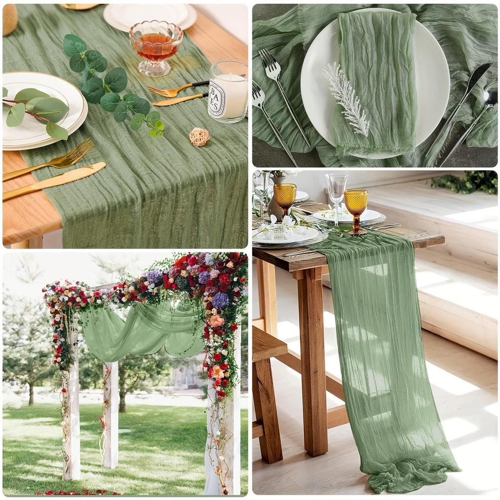 Pink Ruffled Voile Table Runner for Weddings & Parties, Sweet Kindergarten & Salon Decor