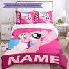 3pcs My Little Pony2 Cover Set - Personalized Name, HD Printed Bedding with 1 Cover and 2 Pillowcases - Perfect for Home Decor, Easy Care