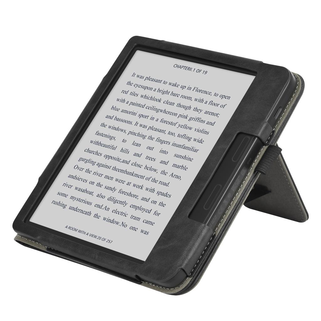 For KOBO Libra Colour/Libra 2/Libra H2O Case with Hand Strap Stand Card Slot 7 Inch Leather Cover Ebook N428 N418 N873 Funda