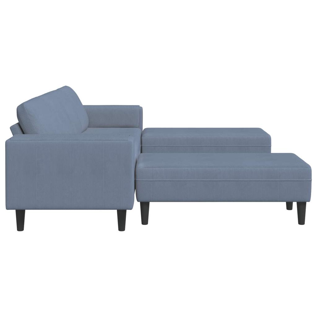 Blue Sofa 250 x 188 x 76 cm Cord Fabric