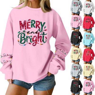 Women  Tops Women's Long Sleeve Sweatshirt Casual Crewneck Loose Fit Pollover Fleece Tops