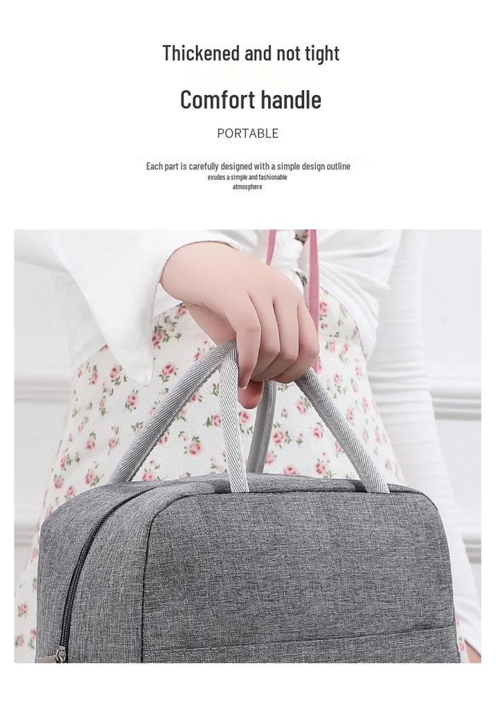 New Oxford Cloth Insulated Lunch Bag with Aluminum Foil, Crossbody Bento Bag for On-the-Go Meals