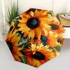 1pc Sunflower Field Themed Umbrella, 8 Rib Frame,Automatic Opening 3 Fold Umbrella, Lightweight and Durable Couple Umbrella-175