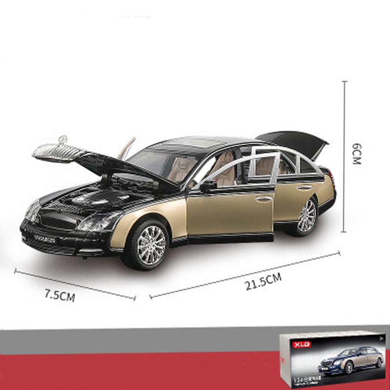 1/24 Scale Benz 62S Diecast Car Model Toy, Pull Back Toy Vehicle with Sound and Light for Kids Toddler Boys Girls Gift Collection