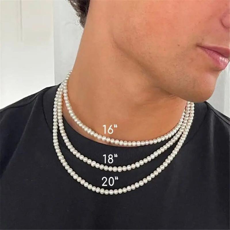 Collana di Perle da Uomo Semplice Fatta a Mano con Perline 2026 Nuova Tendenza Gioielli da Uomo per Donne Ragazze Banchetti di Matrimonio Collane