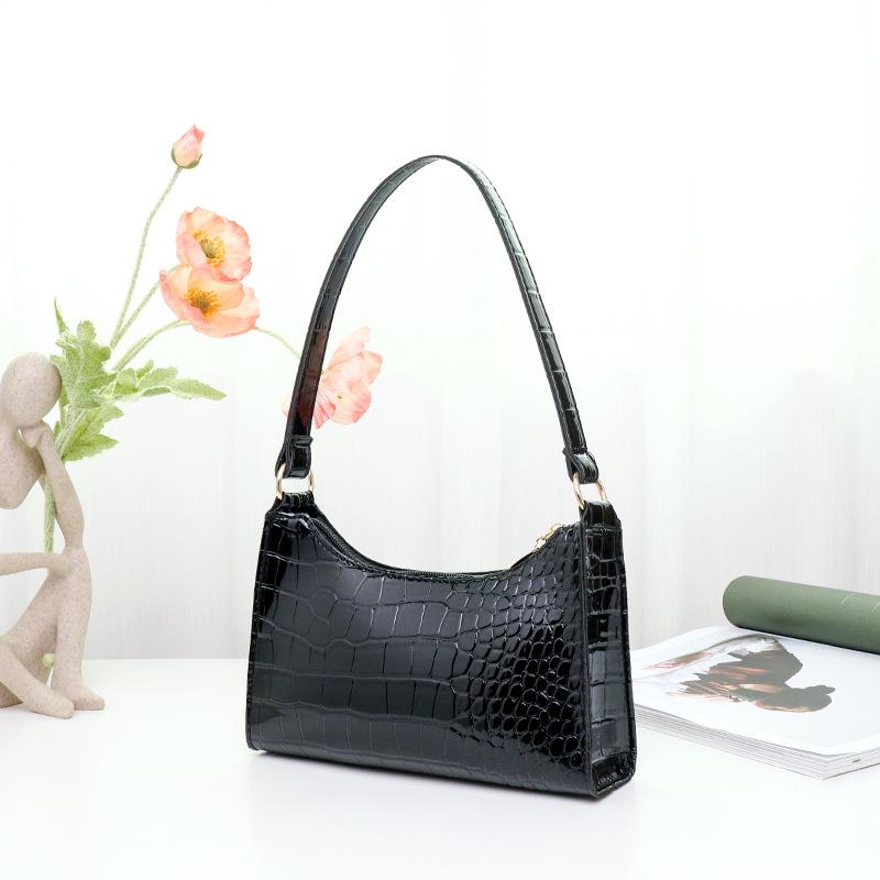 Fashion bags, women's bags, new trendy stone pattern handbags, simple one-shoulder underarm bags.