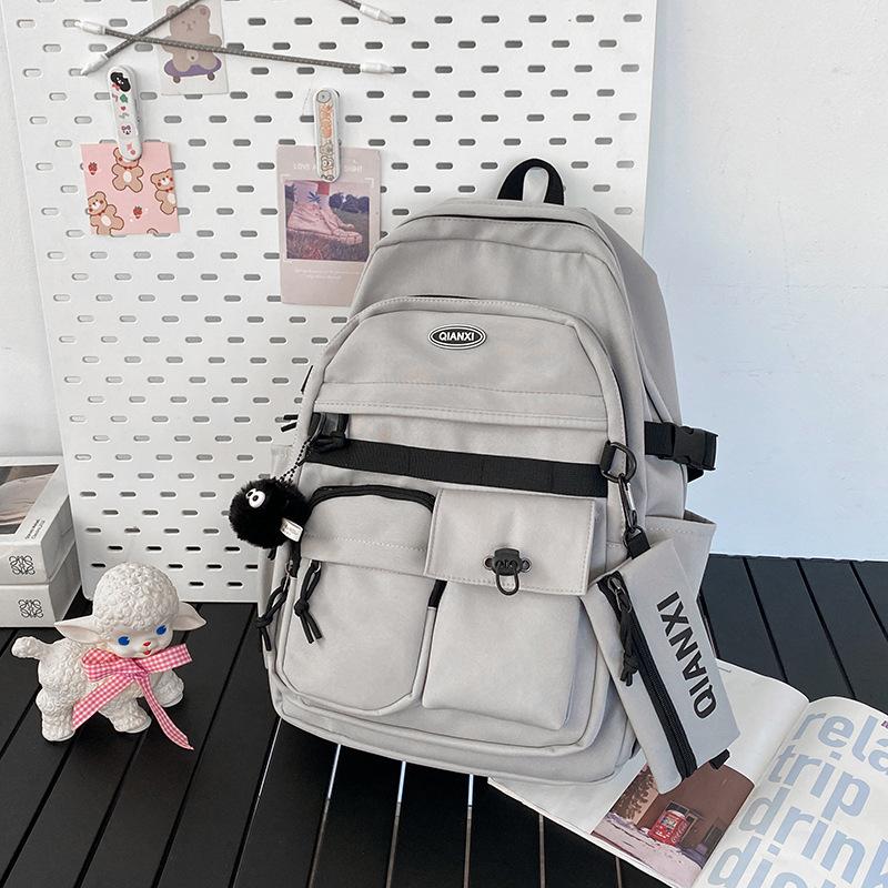 Schoolbag new Korean version ins tooling style schoolbag middle school student large capacity Japanese trend college student travel backpack men