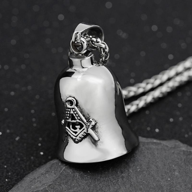 Punk Vintage Motorcycle Bell Pendant Necklace Men\'s Personalizeds Biker Rock Party Exorcist Jewelry Riding Bell
