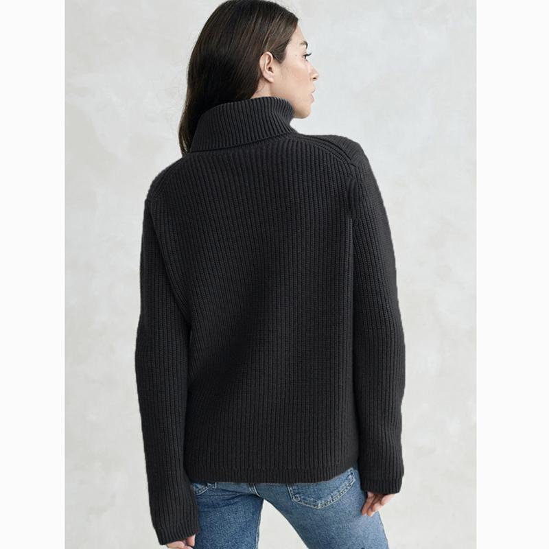 Hirsionsan Turtleneck Thick Sweater Women 2023 New Winter Warm Elegant Ladies Pullovers Warm Soft Cusual Jumper Soft Tops Oversized Solid Sweaters