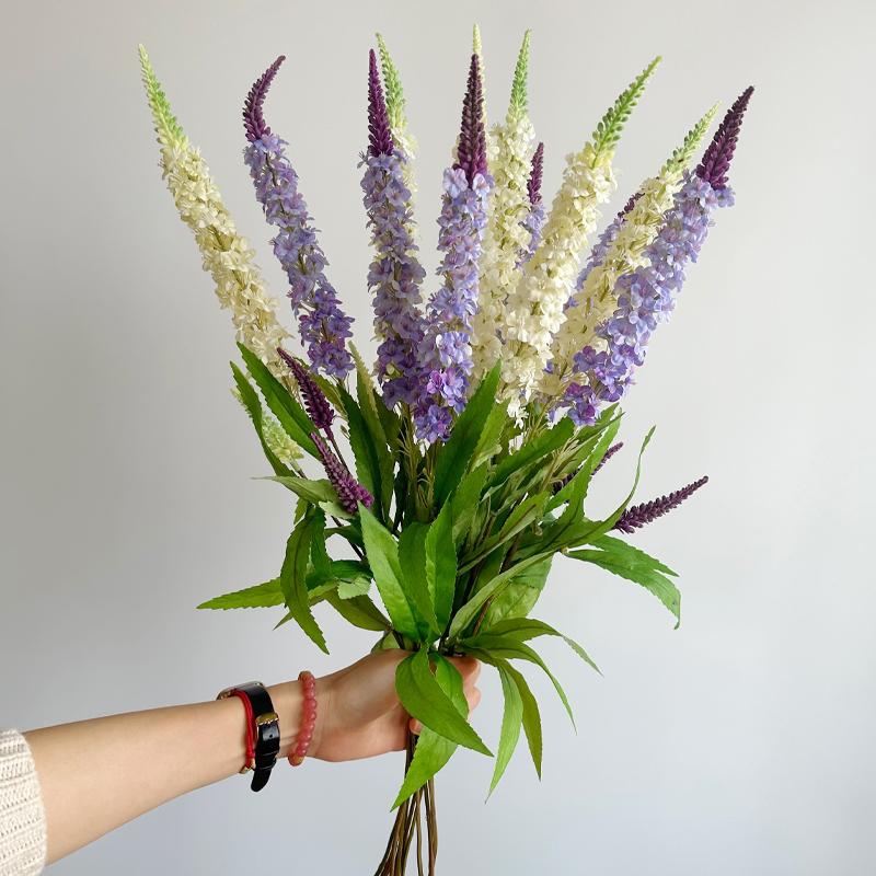 3pcs Lavender Flowers Artificial Off-White Faux Lavender Floral for Home Fabric Flowers Arrangement Decor Weding Party