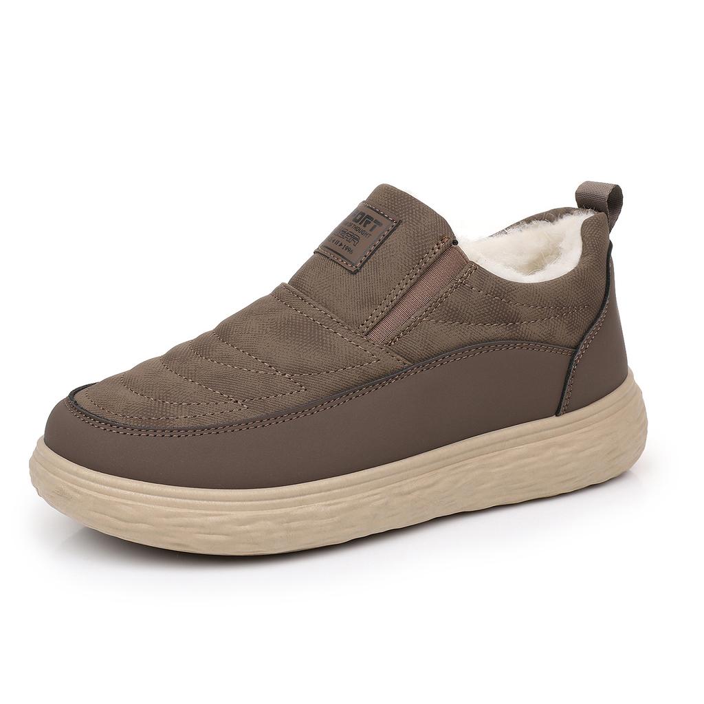 Herren Freizeitschuhe Warm Leichtgewicht Trainingsschuhe Winter Rutschfest Loafer Mit Kunstfell gefüttert Business Bequem Flauschig Outdoor Laufschuhe für Herren