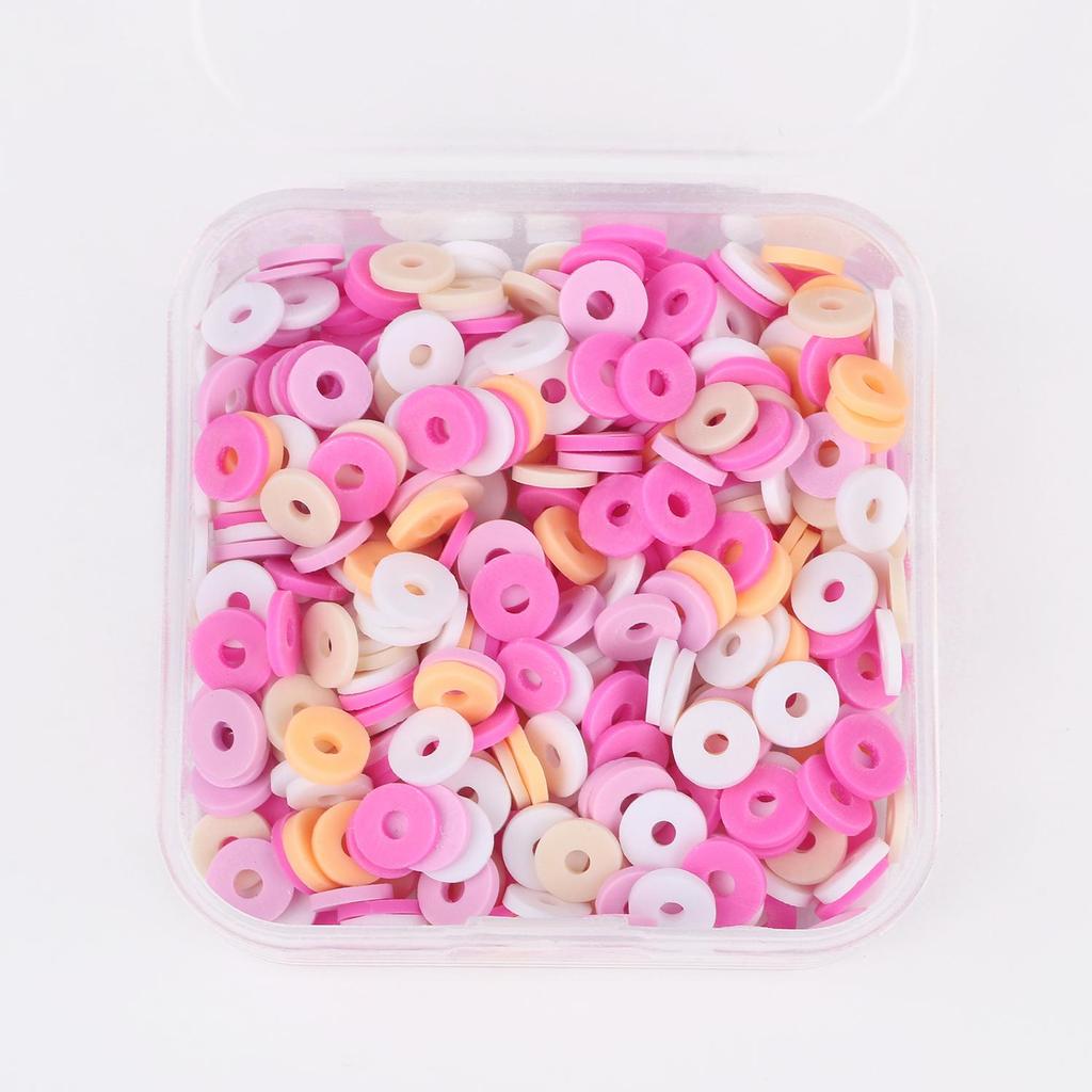 500pcs 6mm Clay Beads Slice Polymer Clay Spacer Beads Chip Disk Round Heishi Beads For Jewelry Making DIY Handmade Accessories