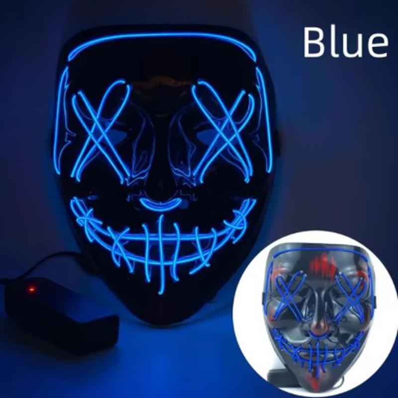 Halloween Neon Purge Mask Masquerade Mask Glow in the Dark Scary Mask Horror Ghost Face Mask Party Decoration