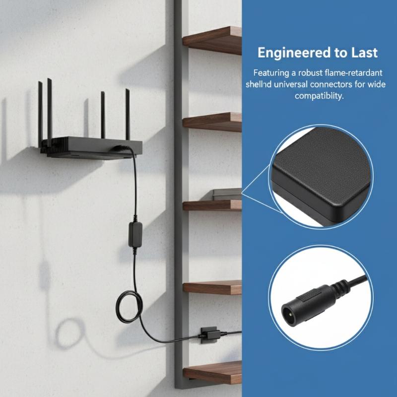 Černý 60cm 24H Automatické Vypnutí Reset DC 5V-15V Restartér Routeru Reset Wifi Routeru Modul Časovaného Restartu Časování