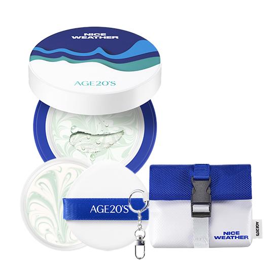 AGE20S Sun Essence Pact Weapon-Free Calming Plan (Main Product + Refill + Keyring Bag)