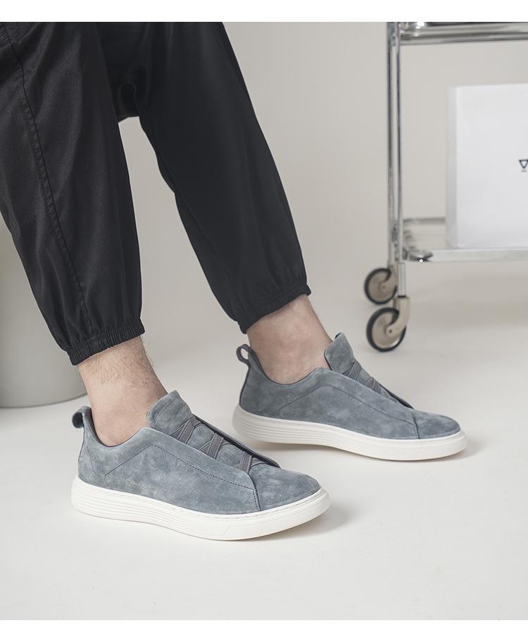 European Station Men's Size 47 Cowhide Loafers - Trendy Cross-Border Casual Shoes