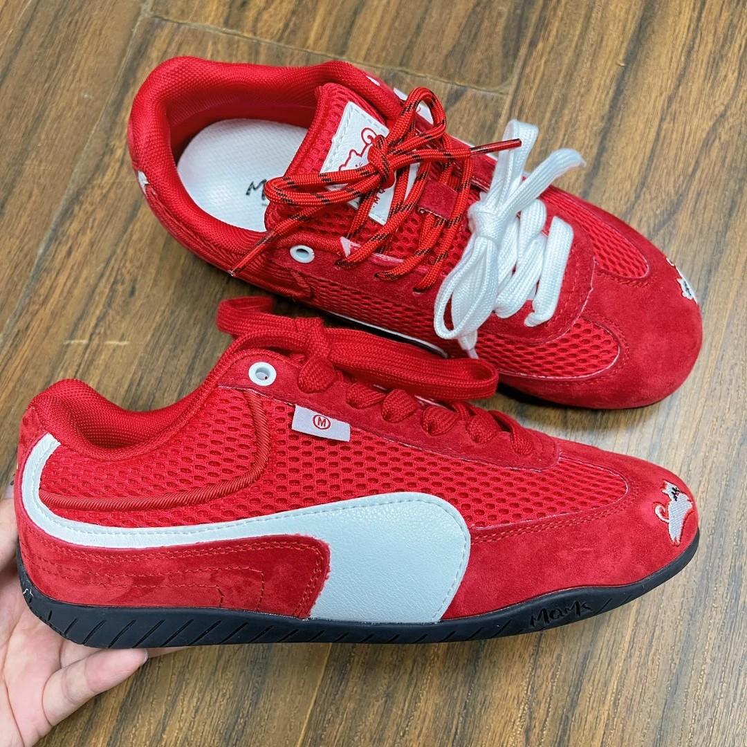 

2025 summer high-value mesh breathable panda German training shoes women s popular versatile leisure sports Forrest Gump shoes board shoes 40 красный