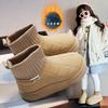 Girls Snow Boots 2025 Winter New Children's Fleece Thickened Cotton Shoes Boys' Warm Short Boots Medium and Older Socks Boots