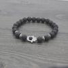 European-American Style 8MM Volcanic Rock Fatima's Hand Bracelet