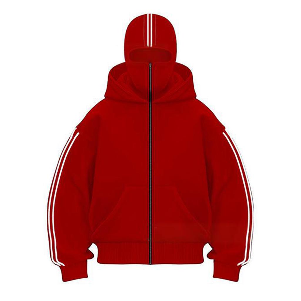 Pánská nadměrná mikina na zip, barevný blok, s dlouhým rukávem, s kapucí, retro bunda, mikina