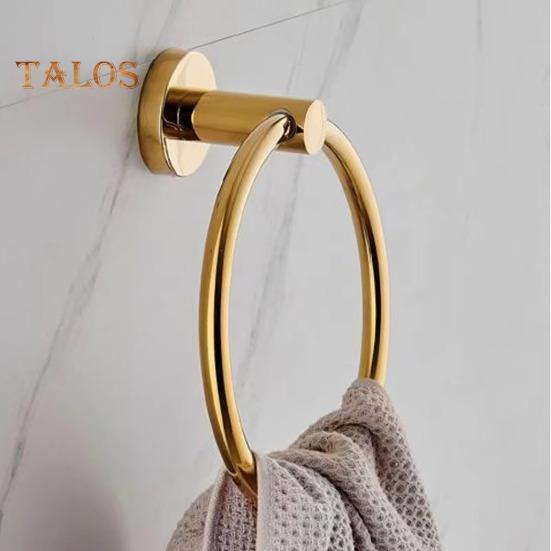 Suction Cup Towel Ring Wall-Mounted Metal Holder Solid Color Easy To Install Bathroom Hand Towel Holder Hanger Hook