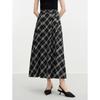 JUZUI Retro Black & White Plaid A-line Skirt