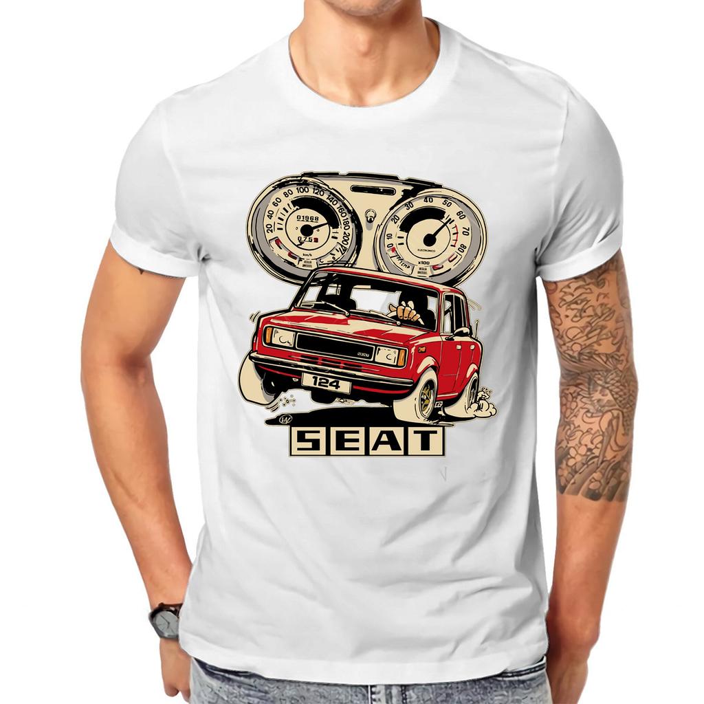 Hot Sale Vintage Classic Spain S E A T 124 Small Family Car T Shirt. New  Cotton Short Sleeve O-Neck T-shirt Casual Mens Top