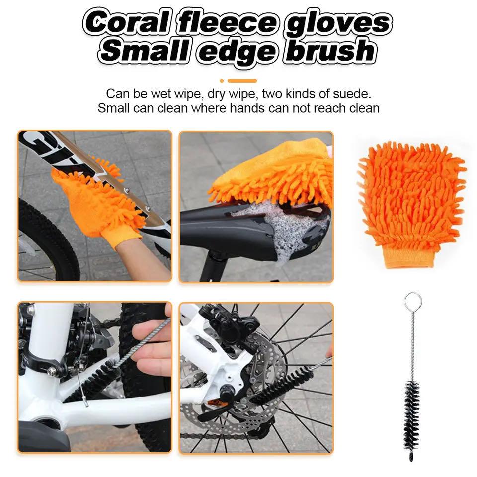 6pcs Professional Bicycle Chain Cleaner Kit Portable Bicycle Scrubber Brushes Set Bike Wash Repair Tool