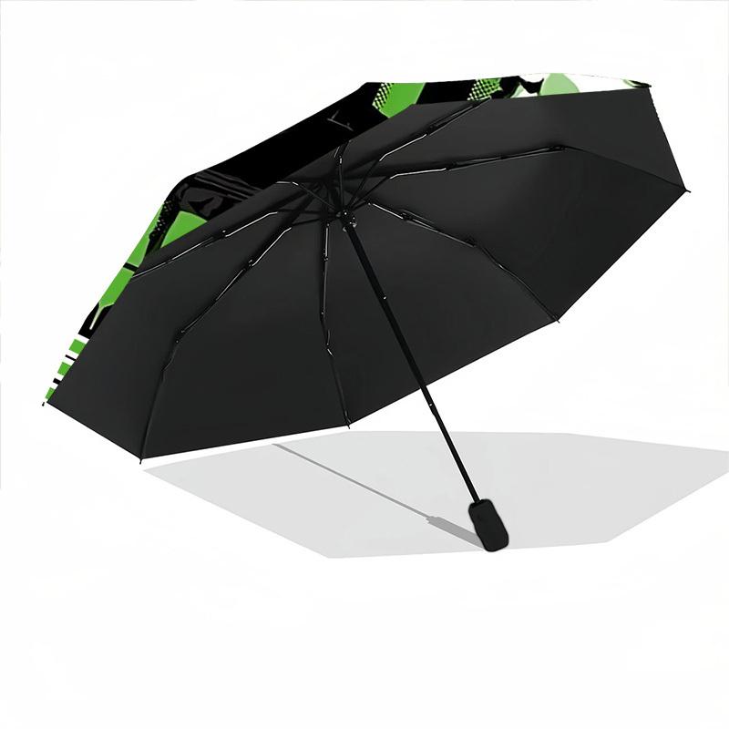 1PC Green Day - Custom Name Automatic Folding Umbrella - Compact 8-Rib Design, Durable Plastic & Iron, Daily Use S0106049