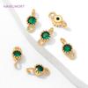 4/8/12Pcs 18K Gold Plated Mini Round Charms Connector For Jewelry,Connector For Bracelet,Inlaid Zircon Charms,DIY Accessories