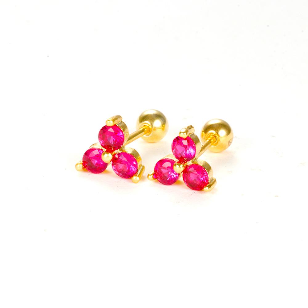 Korean Earrings Geometric Triangle Color Piercing Ear Stud Ximang Seller in Europe and America Mini Bone Studs Simple