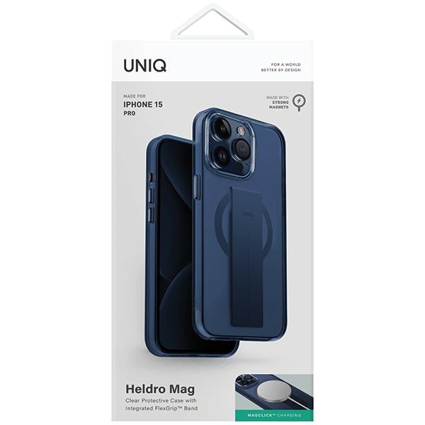 UNIQ Heldro Mag iPhone 15 Pro 6.1"Magclick Charging Case Blue/Ultramarine Deep Blue