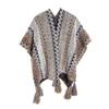 Women's Fashion Spring Autumn Winter Pashmina Ethnic Style Tassel Cape Colorful Knitted Split Shawl