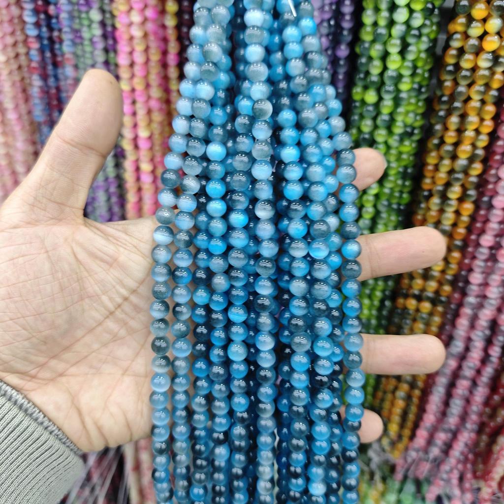8mm Cat's Eye Stone Beads: Single, Double, Triple-Color, DIY Jewelry Round Beads